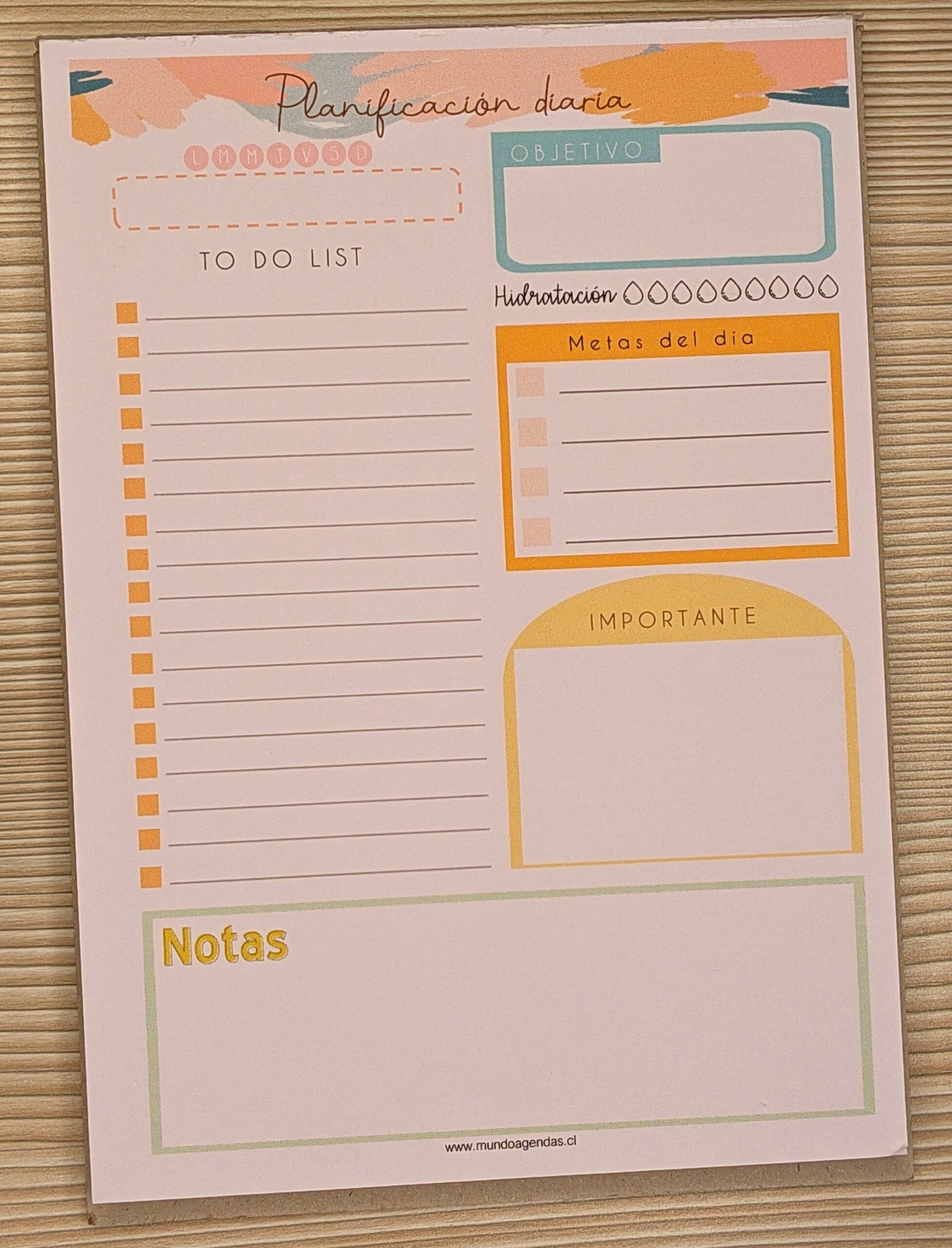 planificación diaria diseño colores